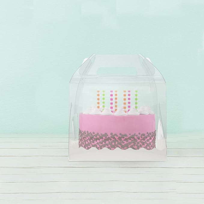 BESTOYARD 10pcs Portable Pet Cake Packing Box 4 Inch for Birthday Cakes and Cookies Protecting Desserts and Suitable for Wrapping Cookies