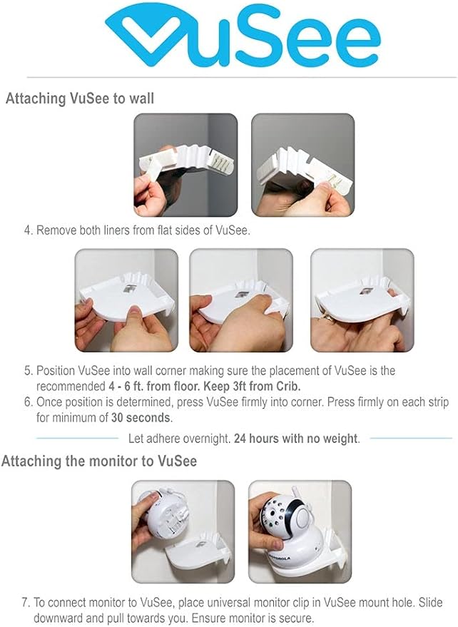 Corner Baby Monitor Mount – Adhesive Baby Camera Mount Shelf – No Drill Wall Shelf – Universal Camera Compatibility – White, 1 Pack