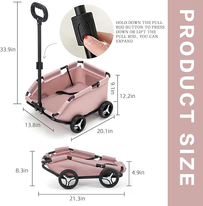 Dog Stroller 4 Wheels Folding Dog Cart Pet Stroller for Travelling Shopping Walking Playing for Small Dogs Cats (Grey)