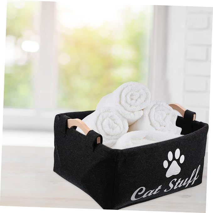 Luxury Felt Storage Box Pet Toy Storage Puppy Toy Basket Bin Sundries Basket Home Decor Elegant Organizer