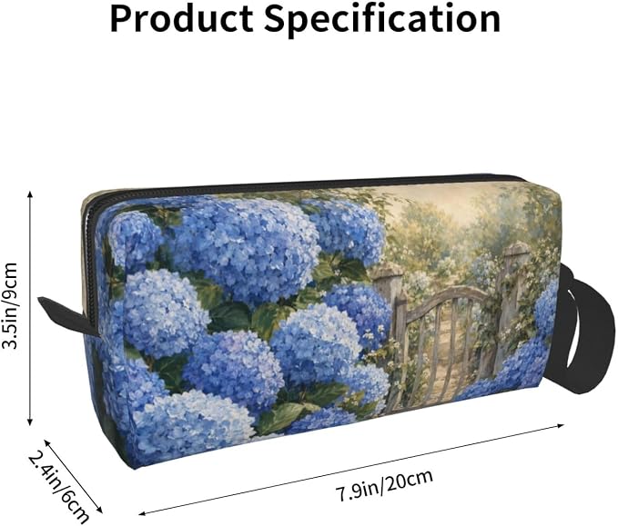 Vintage Wildflower Meadow Makeup Bag for Women, Cosmetic Pouch | Double-Sided Vintage Wildflower Cosmetic Organizer with Foam Padding for Women, Travel, Gym, School, and Daily Storage