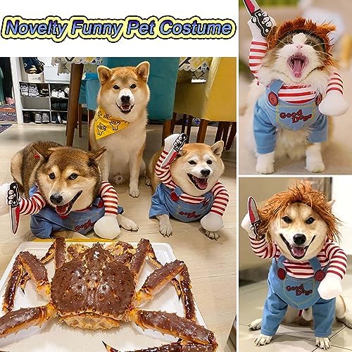 Deadly Doll Pet Costume - Dog & Cat Halloween Outfit, Small to Large Sizes, Spooky & Cool Apparel