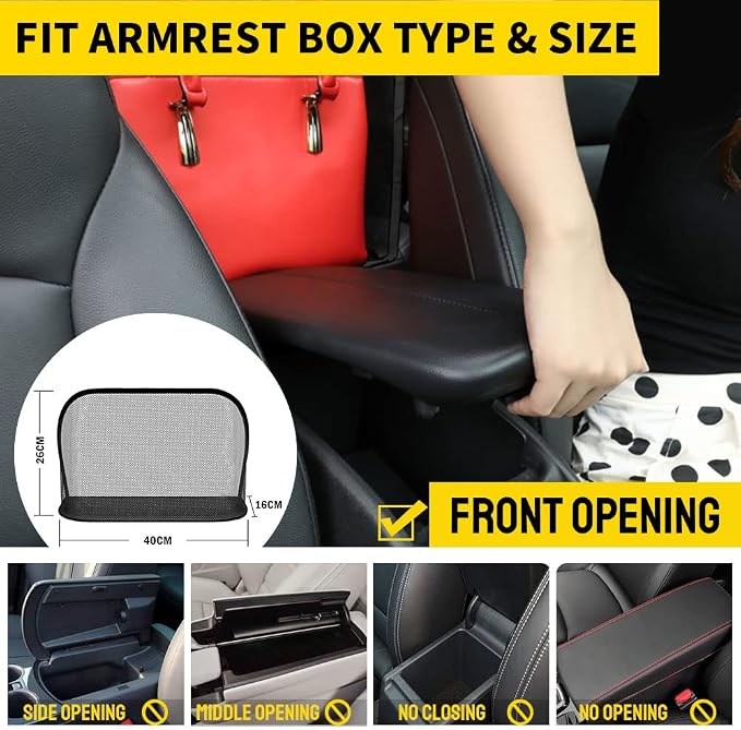 QBUC Car Net Pocket Handbag Holder, Mesh Cargo Car Storage Universal Storage Bag for Handbag Bag (Black)
