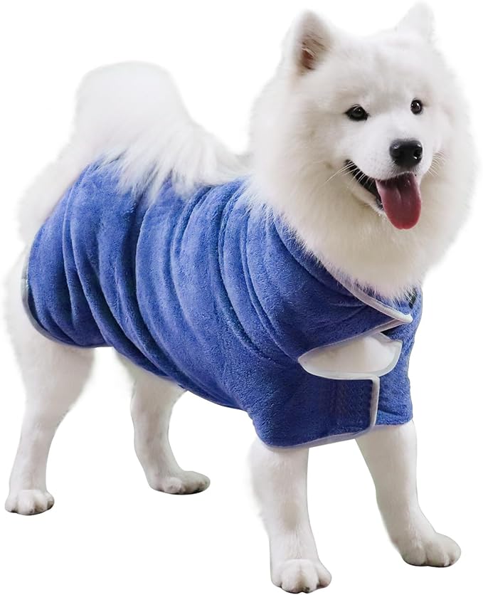 Dog Towel, Gimilife Dog Bathrobe Pet Grooming Towel Drying Coat Robes for After Bath Collection Absorbent Microfiber Bath Towels for Drying Dogs Small Medium Large