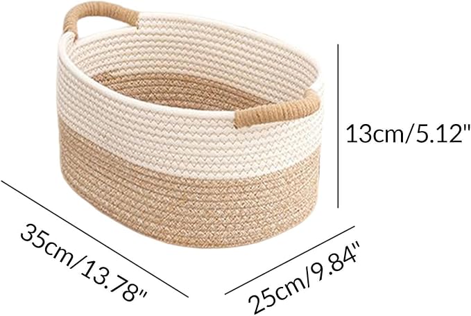 Woven Rope Storage Basket Household Sundries Storage Bin Toy Storage Basket Cat Dog Toy Basket with Handle Stackable Rope Material Suitable for Gift