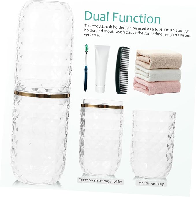 DECHOUS Travel Toothbrush Kit Toothbrush Holder Toothpaste Carrying Case Portable Brush Organizer for Travel