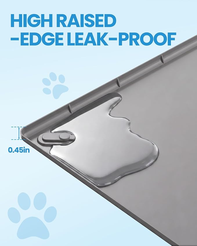 Pee Pad Holder for Dogs - 28" x 34" Silicone Puppy Potty Training Tray | Puppy Pad Holder with 4 Magnetic Clips & Leak-Proof Raised Edge, for Home Indoor Floor Protection