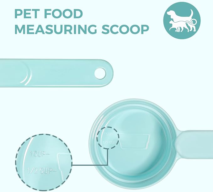 ComSaf Dog Food Scoop 1 Cup Size, Pet Food Measuring Cup for Dogs and Cats | Pet Food Scooper, One-Cup Portion Measure, Long Handle, Dry Kibble, For Feed Storage Bins, Dishwasher Safe