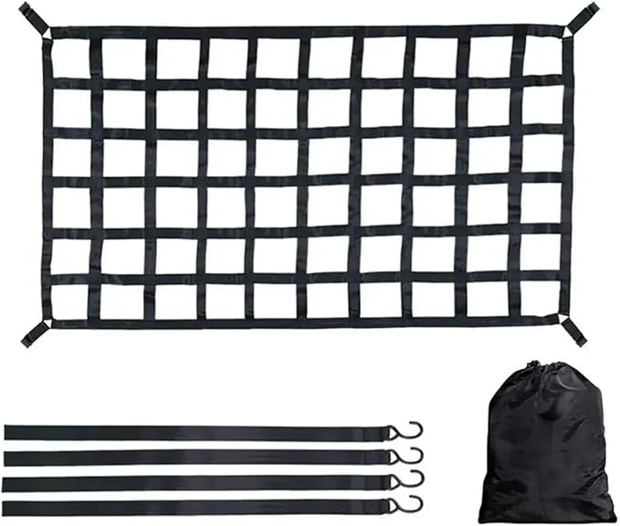 Car Nets 127X106cm/167X127cm/208X127cm Heavy Cargo Net Truck Trunk Roof Cargo Network Card For Trailer Luggage Net聽聽(L)