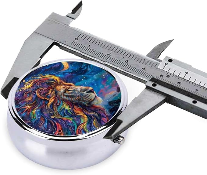 Celestial Lion Portable Pill Organizer | 3 Compartment, With Mirror, For Men Women, For Daily Supplements, Vitamins, Fish Oil, Jewelry, Candy, Travel