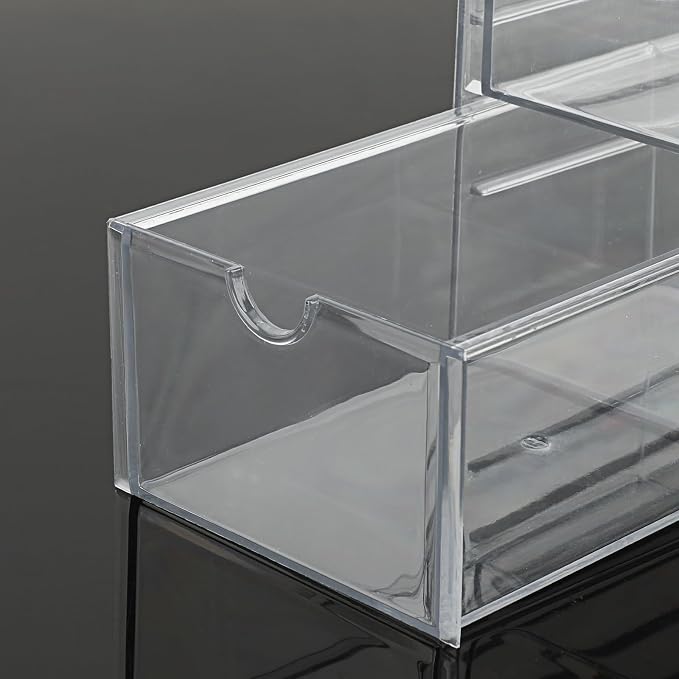 Hipiwe Plastic Drawer Organizer Clear Storage Box with 4 Pull Out Drawer | Drawers Box for Bathroom, Dresser, Cosmetic Hair Tie Container for Women