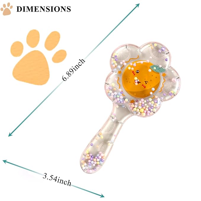 Soft Dog Brush for Small Dogs | Gentle Puppy Brush for Yorkies, Shih Tzus, Maltipoos & Maltese | Pet Hair Removal Brush with Soft Bristles | Dog Brush for Shedding (Pink Orange）