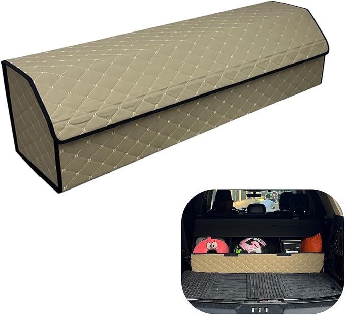 Car Trunk Organizer for For Porsche Cayenne - Custom Fit,Easy Installation，Large Space Outdoor Trunk Organizer with Leather,Hook and Loop Fastener,4-Layer Cover,For Porsche Cayenne 2019-2025