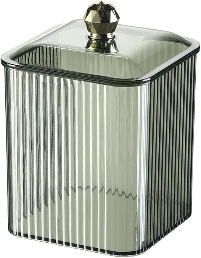 Makeup Storage Box, Cotton Swab Storage Box 640ML, Dark Green