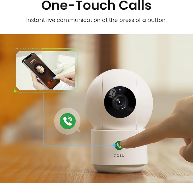 aosu 4MP Indoor Security Camera - Baby & Pet Monitoring with 5/2.4 GHz WiFi