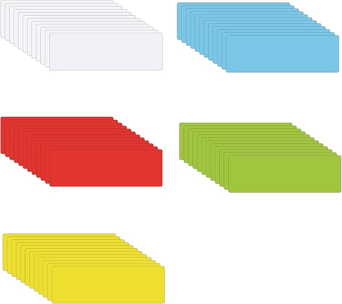 STTMGN Dry Erase Magnetic Labels (1x3,Pack of 60),Write On Magnets Sticker,Real Waterproof/Reusable for Classroom&Office&Cabinet&whiteboard&Fridge&More (Multicolor)