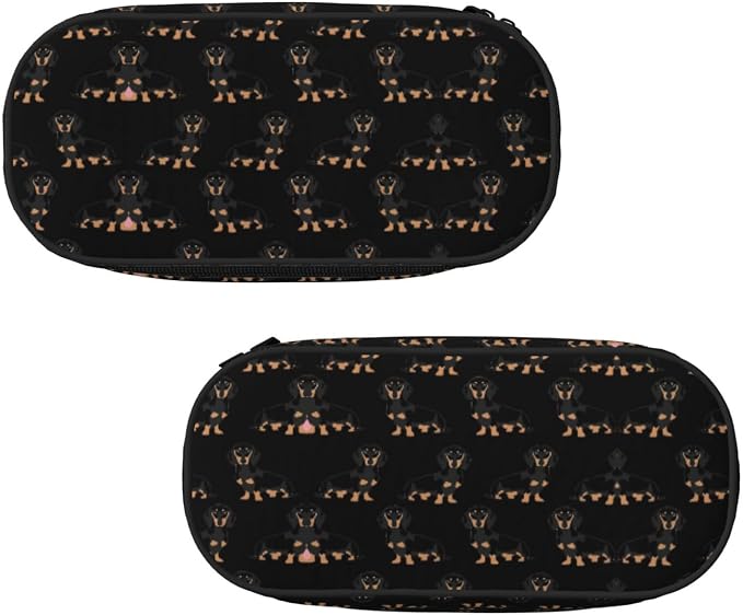 Dachshund Weiner Pet Dogs Cute Aesthetic Big Capacity Zipper Pencil Cases Pen,Portable Office Desk Organizer For Adults