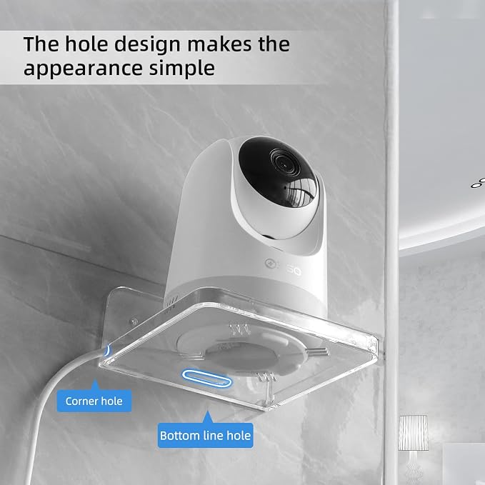 Wall Mount Floating Shelves for 2 Pcs Camera Mini Speaker Shelf Baby Monitor - Clear Mini Shelf Flexible Use for Wall Space in Bedroom Bathroom Kitchen Living Room