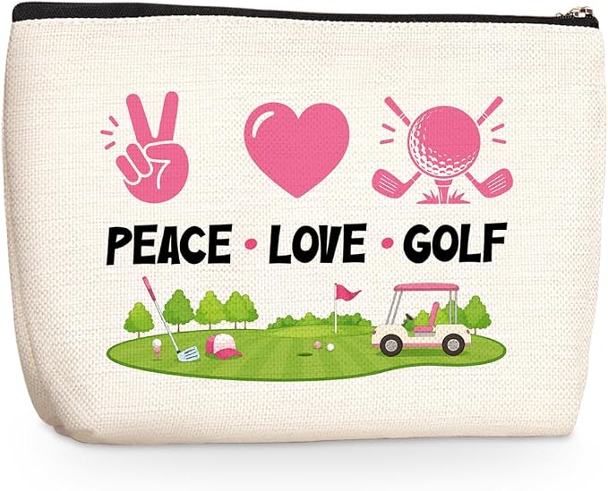 Wenboco Chic Golf Makeup Bag, Golf Theme Cosmetic Bags Travel Organizer Bag