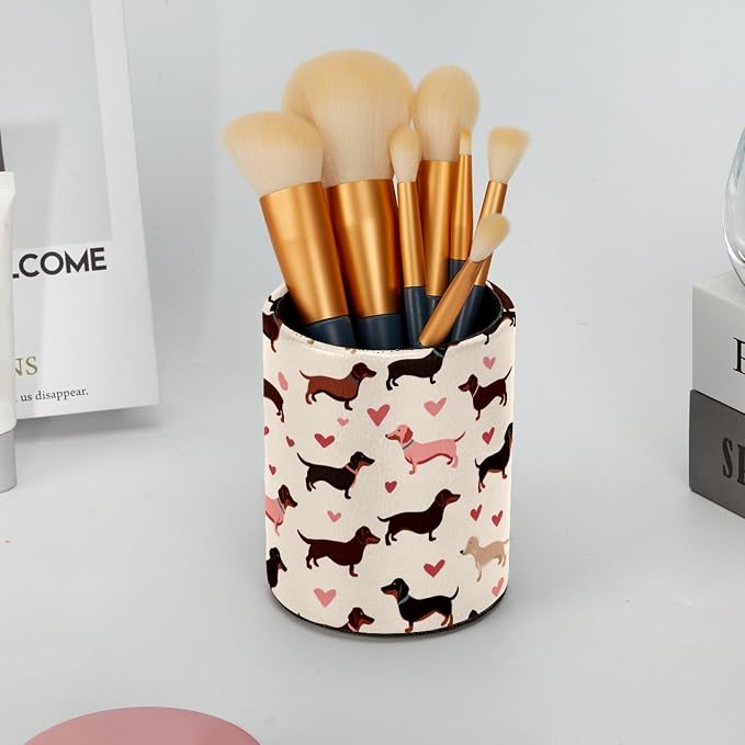 Dachshund Pen Holder, Pencil Cup Marker Brush Holder Desk Storage Case, Desktop Organizer for School Office Home Supplies