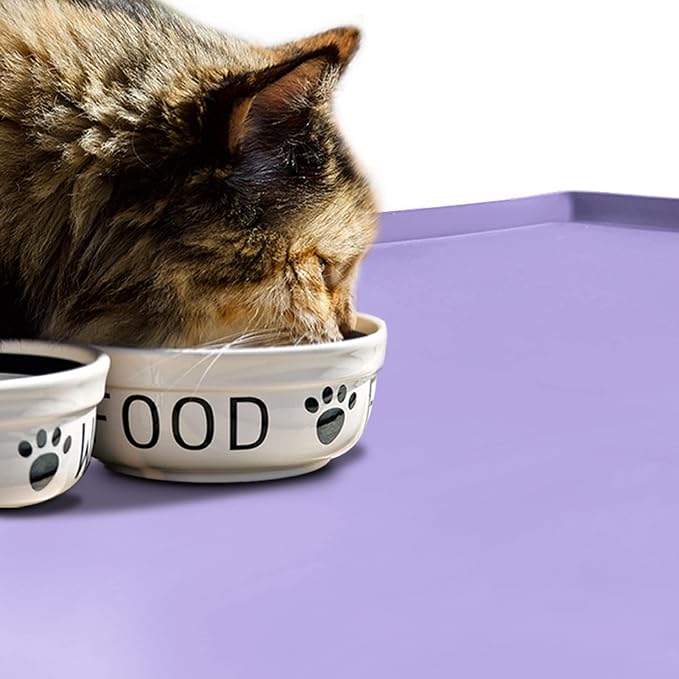 Silicone Dog Food Mat Waterproof Pet Feeding Tray for Medium and Large Dogs
