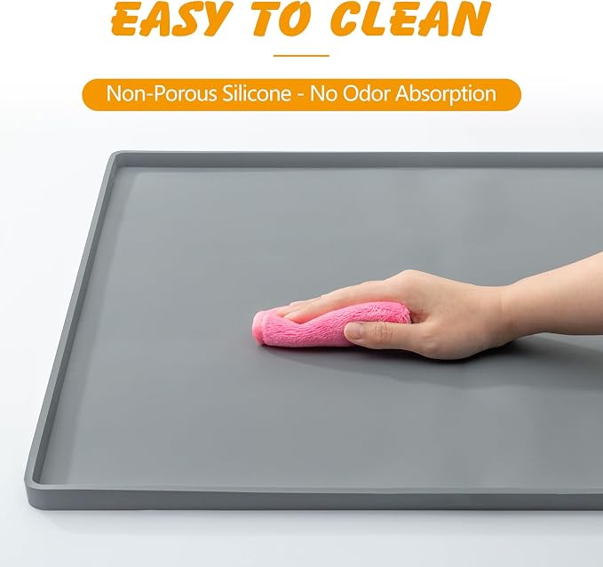 ondware Silicone Dog Pee Pad Holder for 27 x 27 in Pads, Leak-Proof Tray | Raised edges, non-slip base, waterproof silicone, easy clean, portable for home or travel