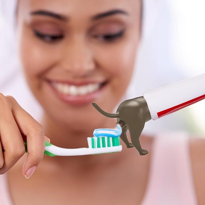 2 Pcs Poop Toothpaste Dispenser, Hilarious Golden Retriever Puppy Poop Toothpaste Dispense, Dog Butt Toothpastes Topper,Suitable for Dog Lovers
