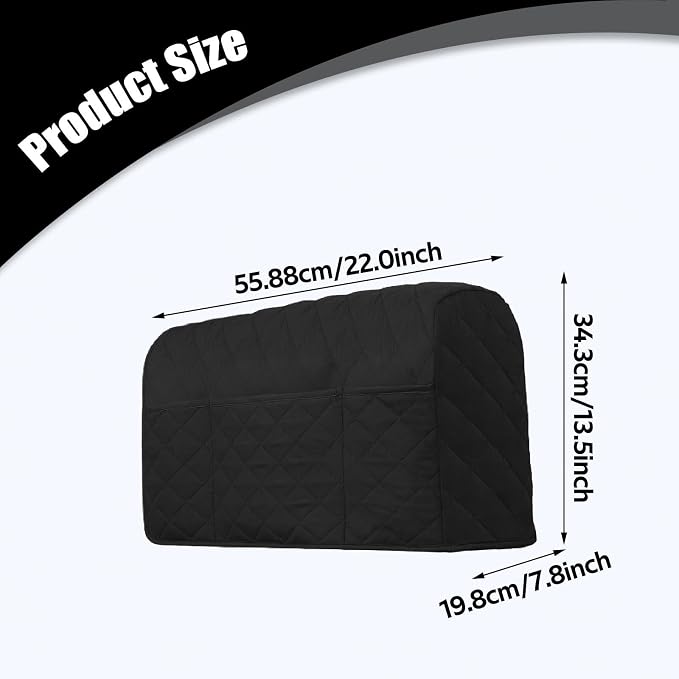 1 Pair Armrest Cover Sofa Armrest Covers with Pockets Organizer Waterproof Slipcover Couch Protector Removable Washable Non Slip Suitable for Living, Black