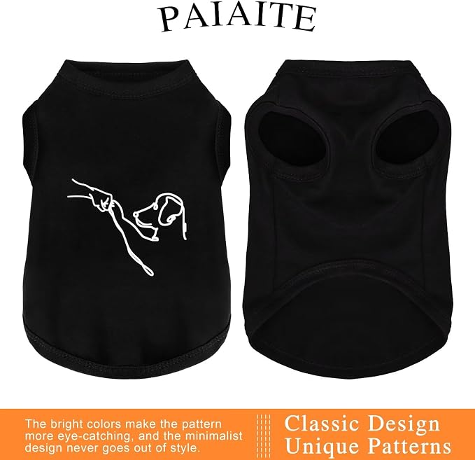 Discover Cozy Cotton Canine Wear: Lightweight, Breathable and Soft, Dog Shirt Vest with Eye-Catching Graphics(HIGH Five), Keeping Your Furry Friend Warm and Comfy! Black 3XL