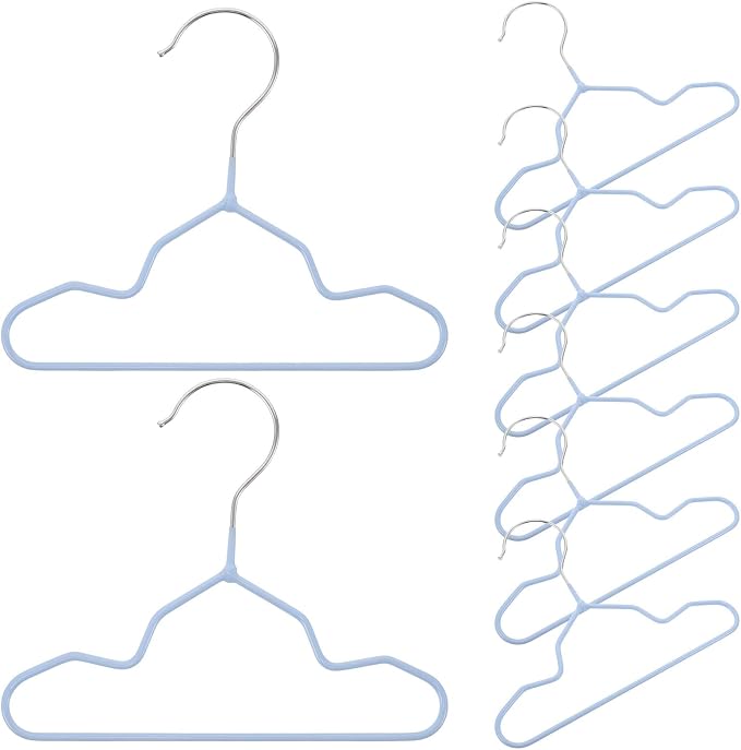 20pcs Pet Clothes Hanger Rack, 18cm Light Blue Metal Organizer | Pet Clothing and Clothing, Compact Lightweight Design, Space-saving Closet Storage, Elegant Style