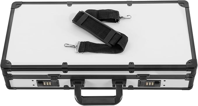 Professional Barber Case, Hair Kit Organizer Box Barber Travel Carry Case for Hair Scissors Tools Hair Stylist Pet Groome, Barber Carrying Cases with Code Lock (White&Black)