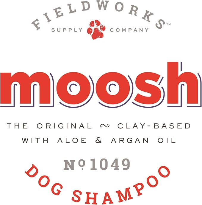 MOOSH All-Natural Dog Shampoo – Gentle for Sensitive Skin. No Sulfates, Preservatives, or Harsh Chemicals. with Bentonite Clay, Argan Oil & Aloe. Hypoallergenic, Biodegradable, 12oz.