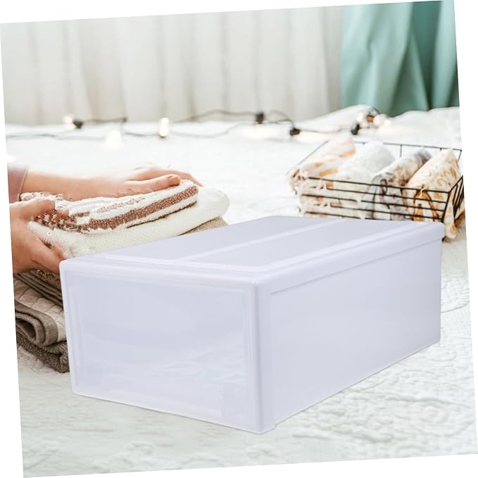 Zerodeko 1pc Storage Box for Organizing Clothes and Shoes Stackable Household Container and Wear-resistant Design for Bedroom and Living Room
