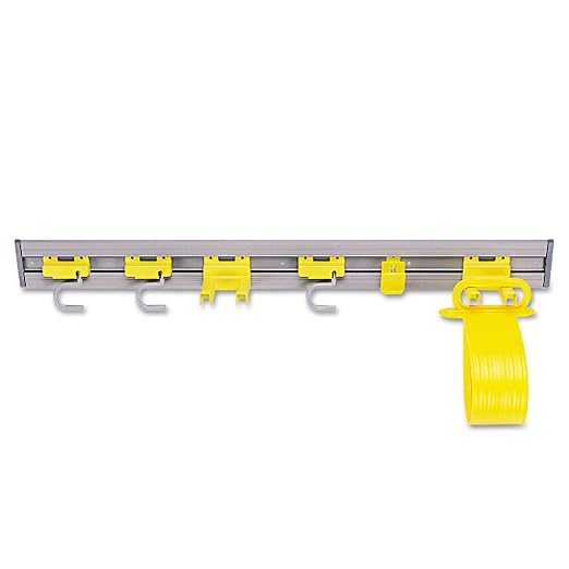 Rubbermaid Commercial Products, 34 inch Closet/Wall Organizer/Tool Holder for Brooms, Brushes, Dustpans