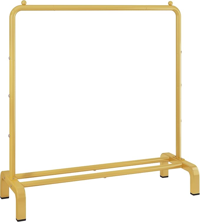 Metal 43.3 Inches Garment Rack with Bottom Shelf Clothing Rack for Hanging Clothes Coats Skirts Shirts Sweaters Gold (Pack of 6)