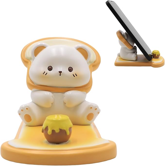 Cute Bear Phone Holder for Desk Bear Phone Stand Desktop Holder Stand for All Smartphones Tablets Kawaii Bear Desk Ornament