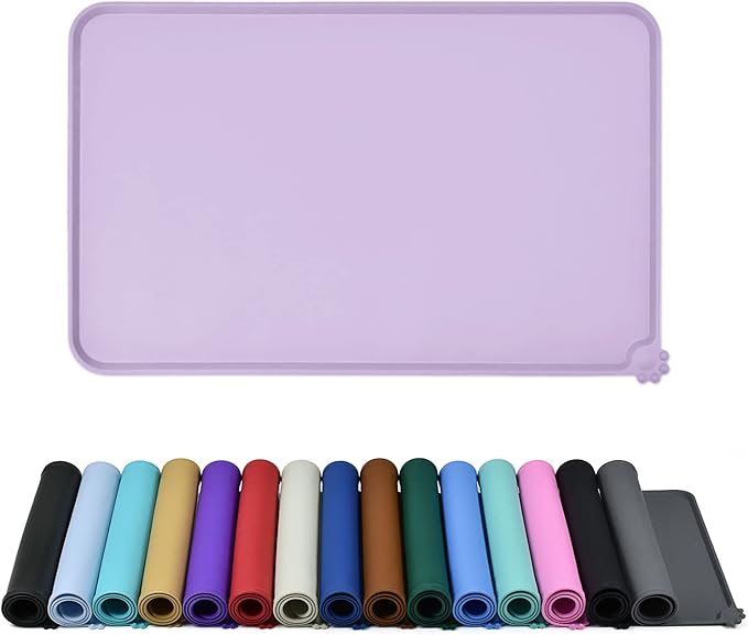 Reopet Waterproof Pet Feeding Mat, Non-Slip Silicone Placemats for Dog Cat Food and Water Bowl, High Raised Edges to Prevent Spills and Protect Floors