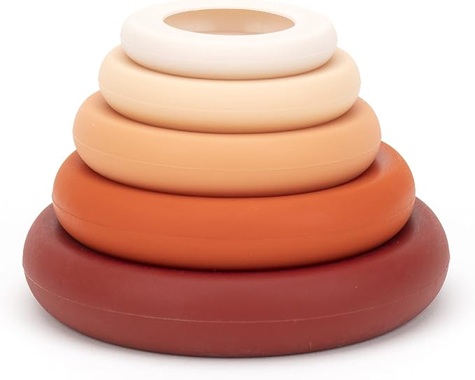 Food Huggers 5pc Reusable Silicone Food Savers | BPA Free | Plastic Free Food Storage | Dishwasher Safe | Fruit & Vegetable Produce Storage for Onion, Tomato, Lemon, Banana & Cans | Round, Terracotta