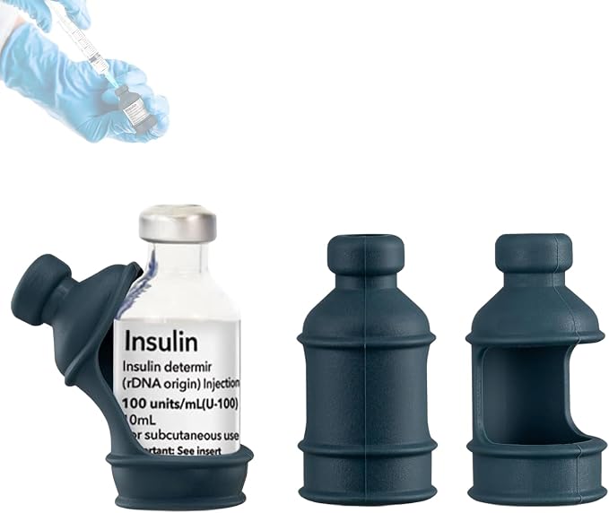 3 Pack Insulin Vial Bottle Protector Sleeve for Diabetic, Silicone Protective Case to Protect Insulin Vial from Breaking, Suitable for 10ml Short Insulin Vials (Grey)