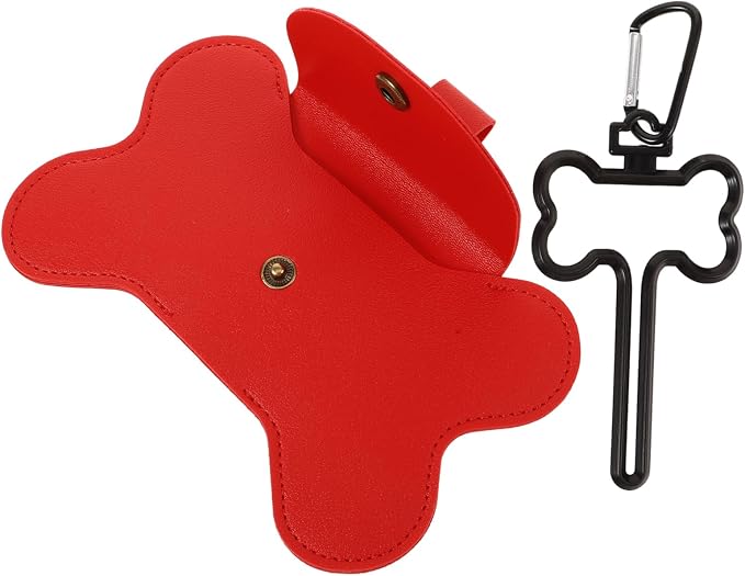 Kisangel Dog Waste Bag Holder Convenient Poop Bag Dispenser for Leash Durable PU Material Easy Attachment for Hiking Camping and Daily Walks