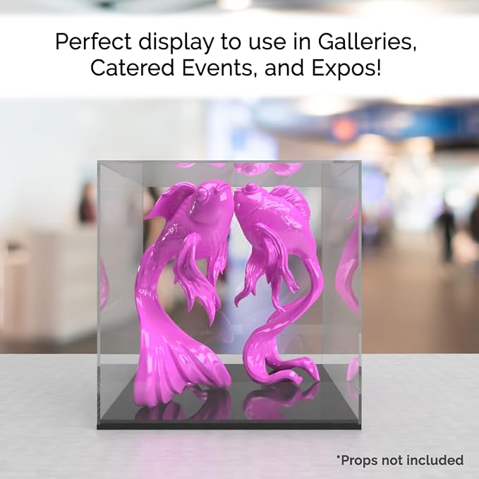 10" x 10" Clear Acrylic Display Box with Black Base Versatile Square Retail Product Riser or Merchandise Storage Bin by Marketing Holders