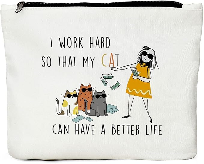 Funny Cats Makeup Bag, Cat Lover Gifts Cosmetic Bag, Cute Cat Gifts | Portable Travel Toiletry Bags, Christmas Birthday Gifts for Women Girls Sister Friends Cats Mom