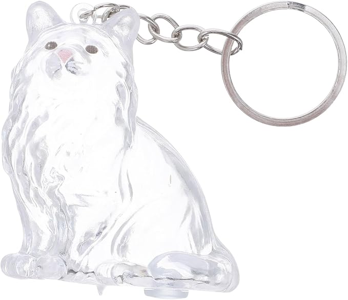 Hemoton Cat Fur Keepsake Keychain Transparent Cat Shape Pet Hair Keepsake Box Keychain with Lid Portable Memorial Keyring for Storing Pet Hair Souvenirs at Home or While Traveling