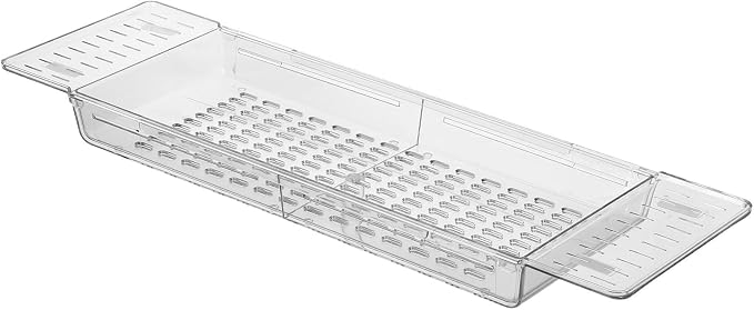Tray Bathtub Caddy Organizer Expandable Pet Rectangular | Foldable Soap Dish Design, Retractable Layout, Lightweight Multifunctional Storage for Spa and Travel