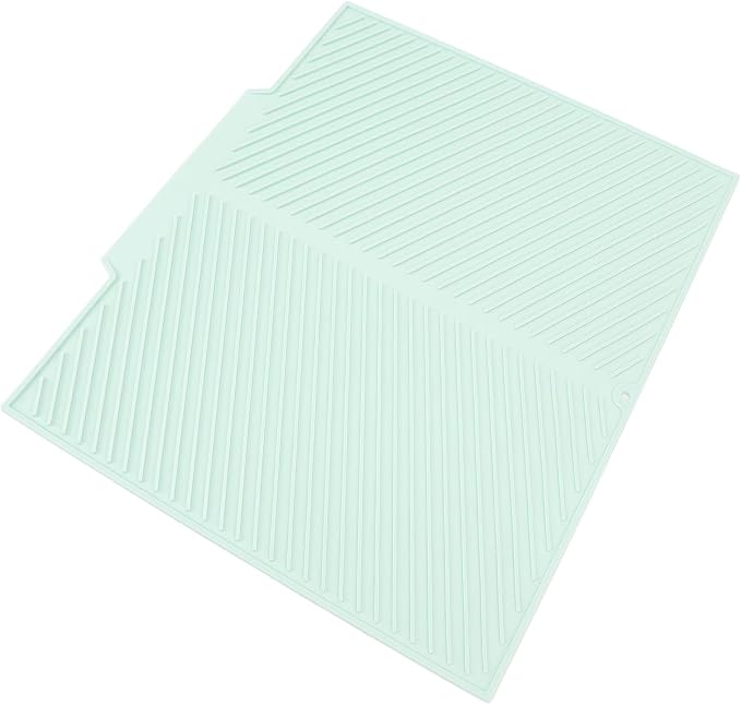 Silicone Dish Drying Mat Heat Insulated Multipurpose Dish Drain Pad Pet Feeding Mat Large Size 40.5x50.5cm for Kitchen Countertop Organizer