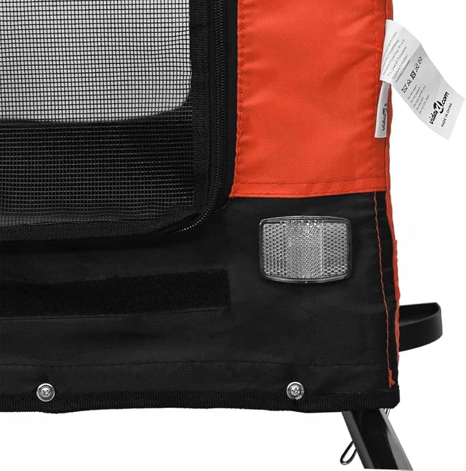Pet Bike Trailer for Small Dogs, Foldable Bicycle Cargo Trailer with Mesh Windows and Reflectors, Sturdy Iron Frame Oxford Fabric Carrier, 49.2 x 24.8 x 26.0 in