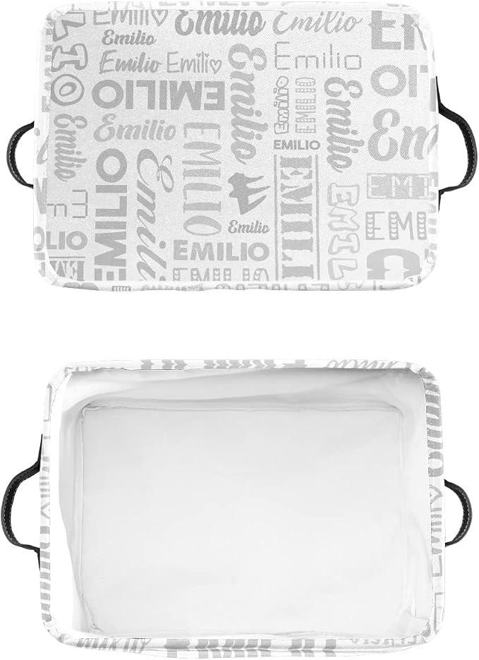 Personalized Toy Box Storage Bins for Boys Girls with Name, Kids Custom Storage Basket Cubes Organizer with Handles, Shelf Closet Storage Baskets Bin Customized Gift, 1 Pack