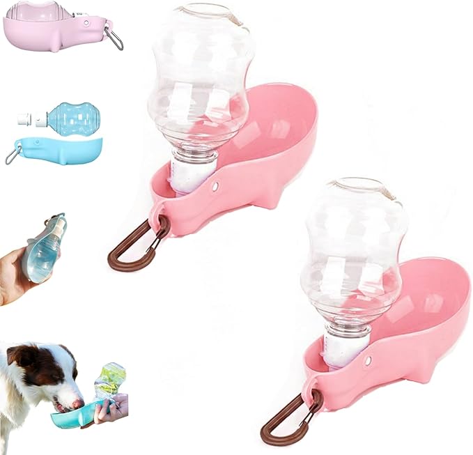 Foldable Pet Water Bottle for Travel, 2 in 1 Portable Dog Water Bottle, Travel Dog Bowls with Food Container, Leak-Proof & Compact Dog Travel, Foldable Pet Water Bottle (Color A-2PCS)