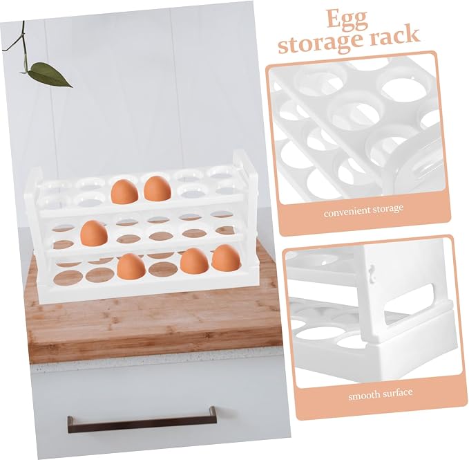 jojofuny 36pieces Egg Storage Box Fridge Egg Rack Layers Holder for Refrigerator Kitchen Organizer Stand