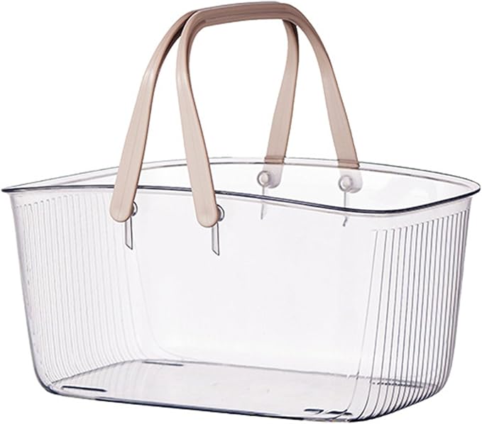 Portable Shower Caddy Basket, Clear Showers Baskets with Handles Large Storage Container Shower Organizer with Handles Portable Plastic Washing Storage Supplies Storage Bin for Bathroom Storage